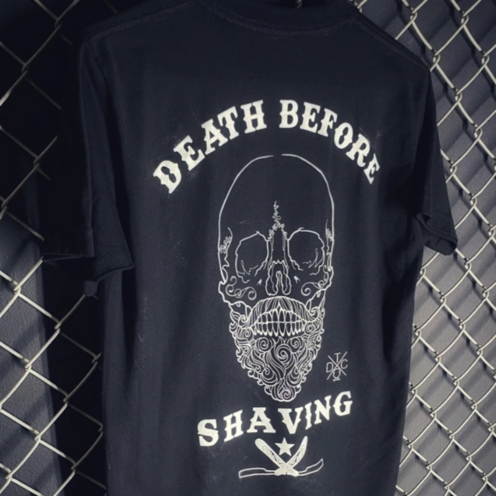 Medium/long cut, crop top shirt, black, unisex size M